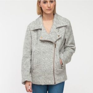 ganni teddy moto coat